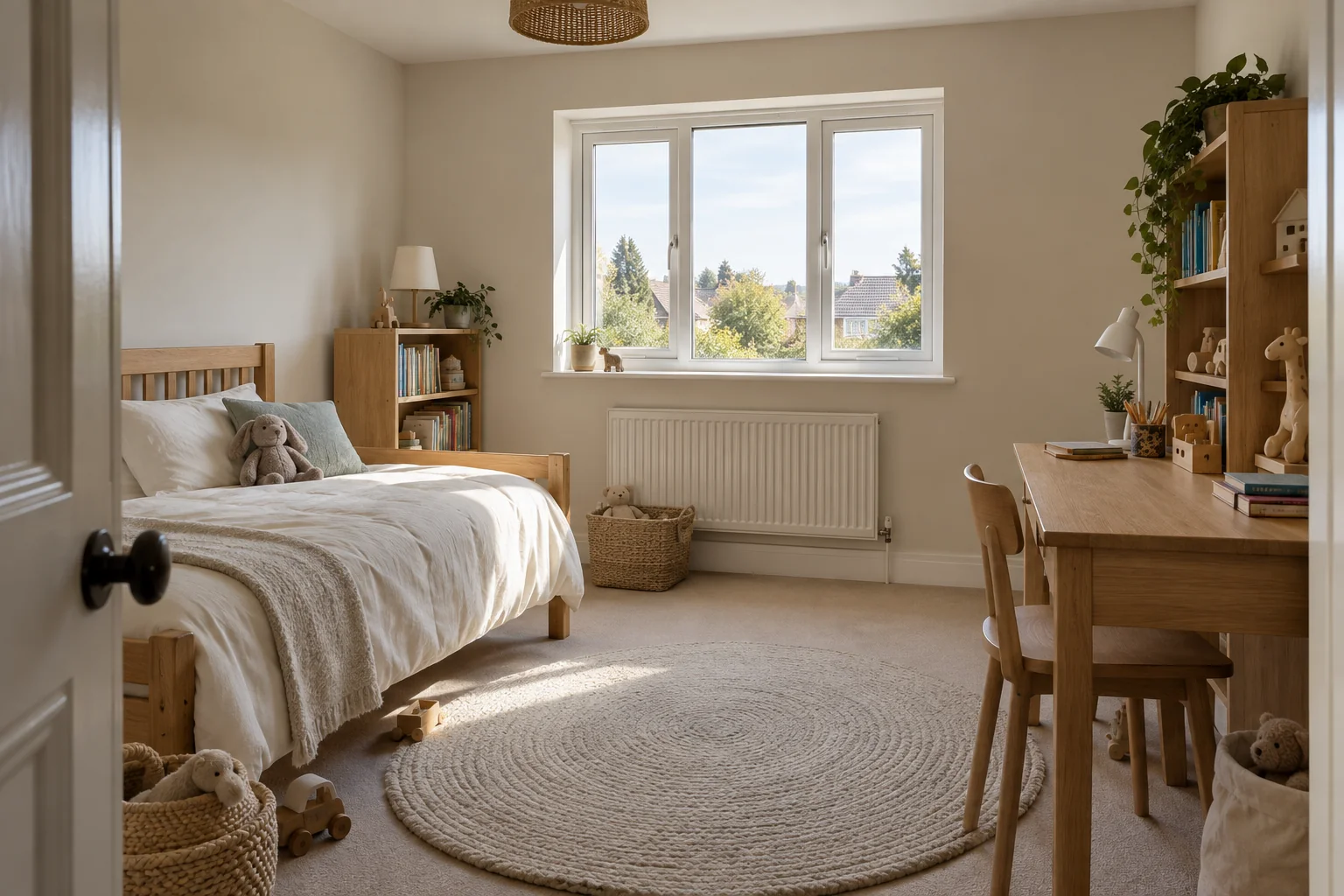 The same children’s room before the textile scheme