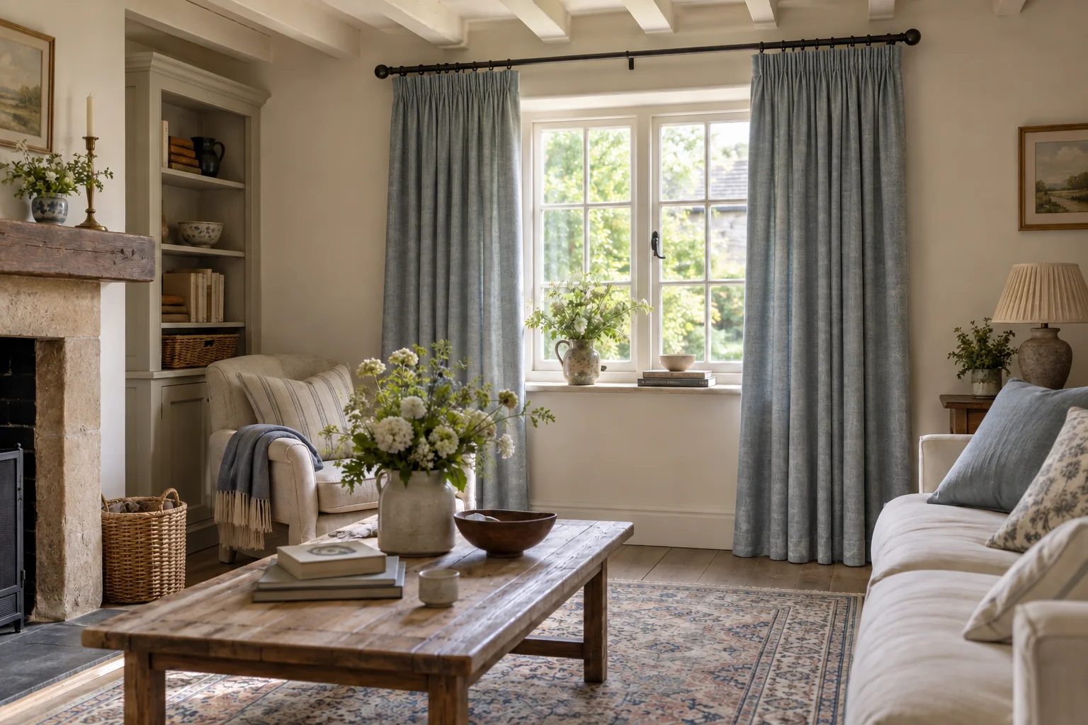 Pencil pleat curtains