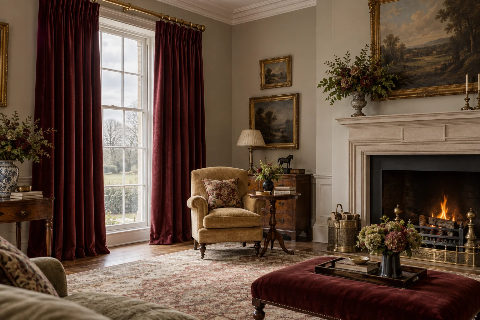 Triple pinch pleat curtains